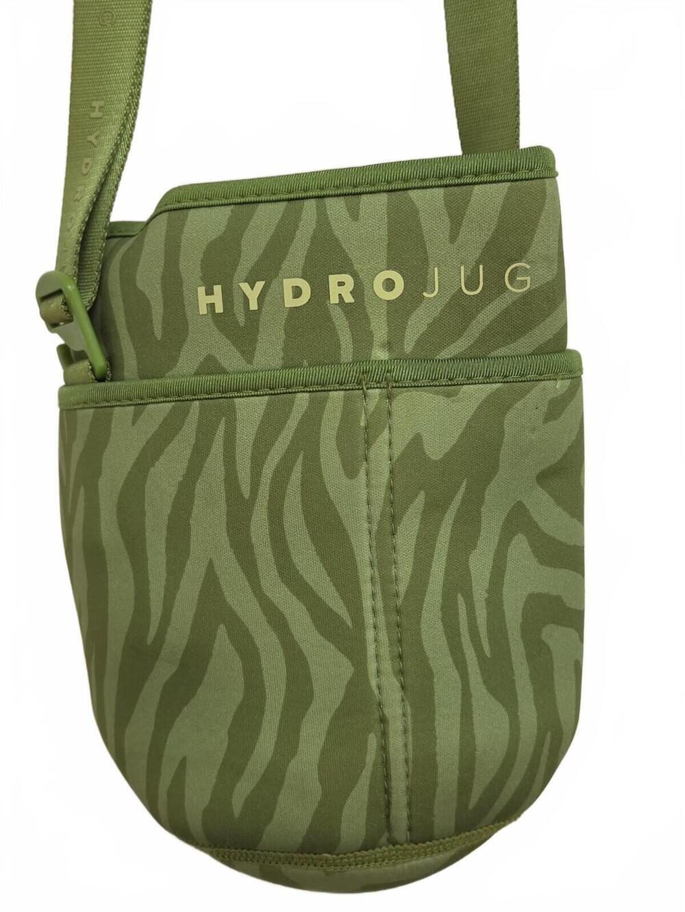 HydroJug Neoprene Sleeve Green Black Pattern with Strap Insulated Bottle Holder